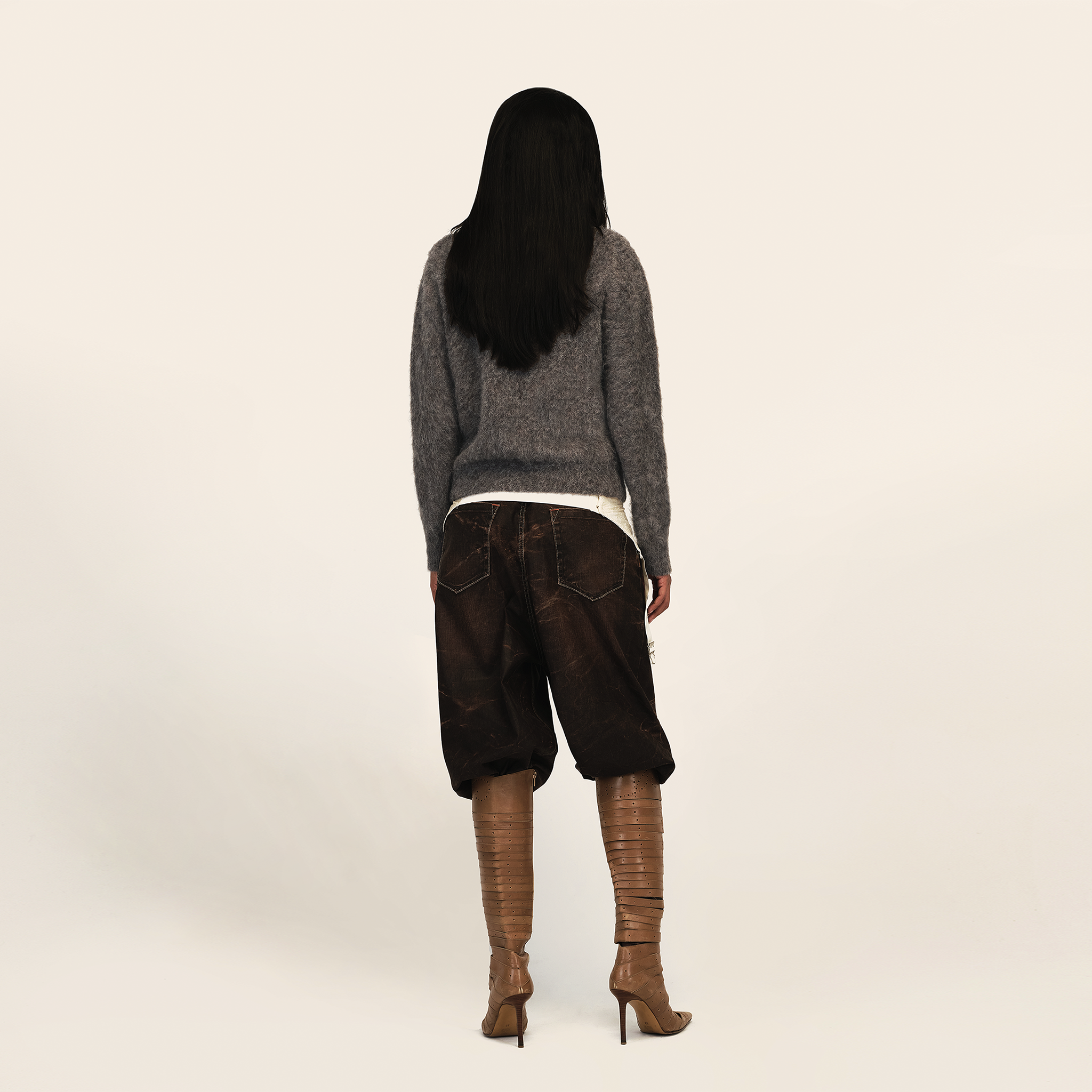 Coffee & Leopard Rock Snake Pattern Sweater – trinite