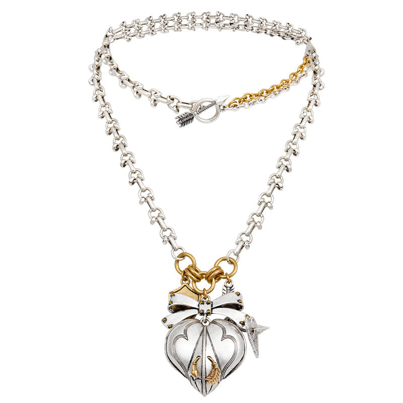 Vintage Silver Bow Cuff Necklace