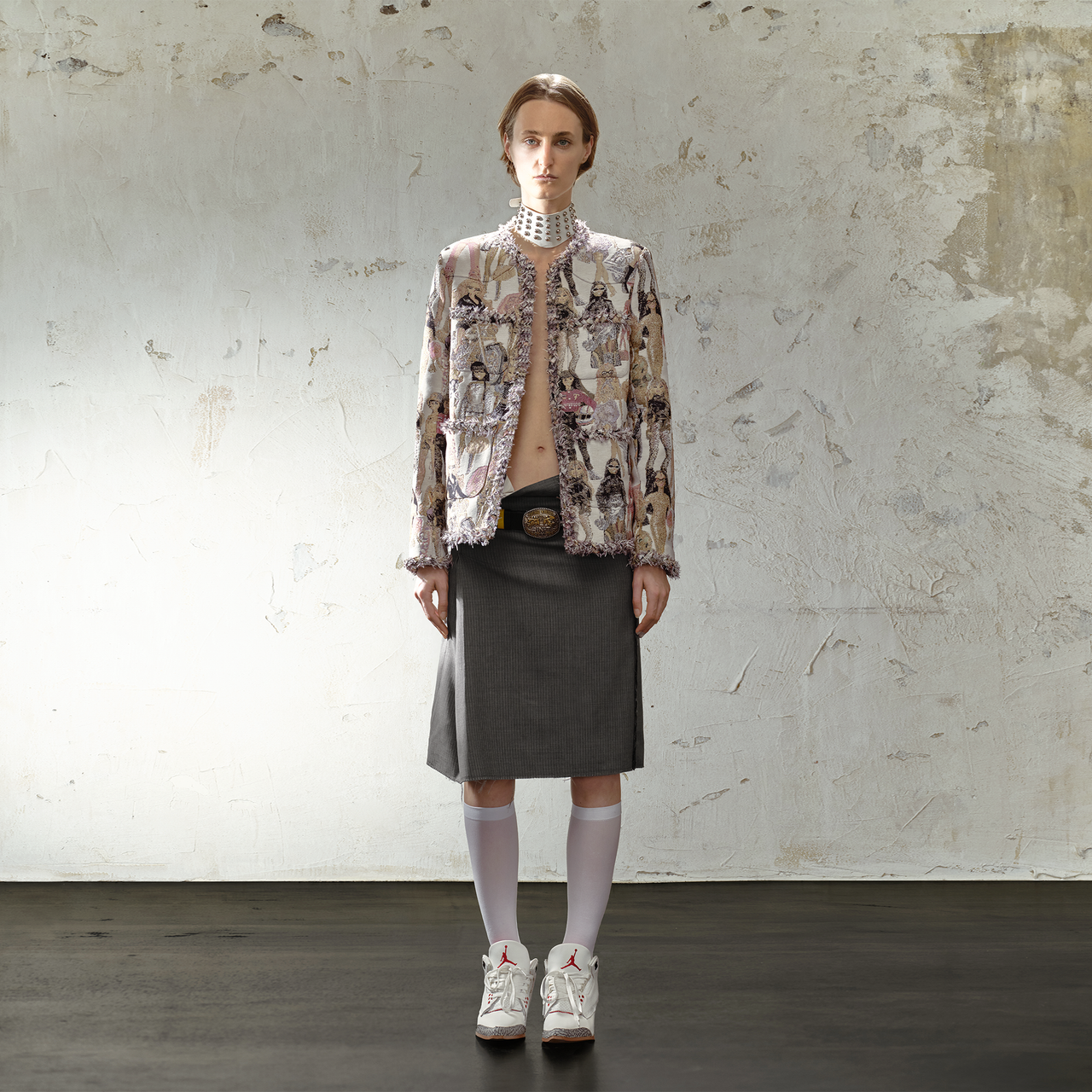 Jacquard Fringed Decorative Jacket Coat