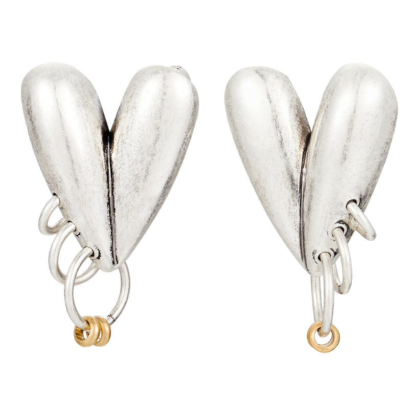 Vintage Silver Heart Nail Earrings