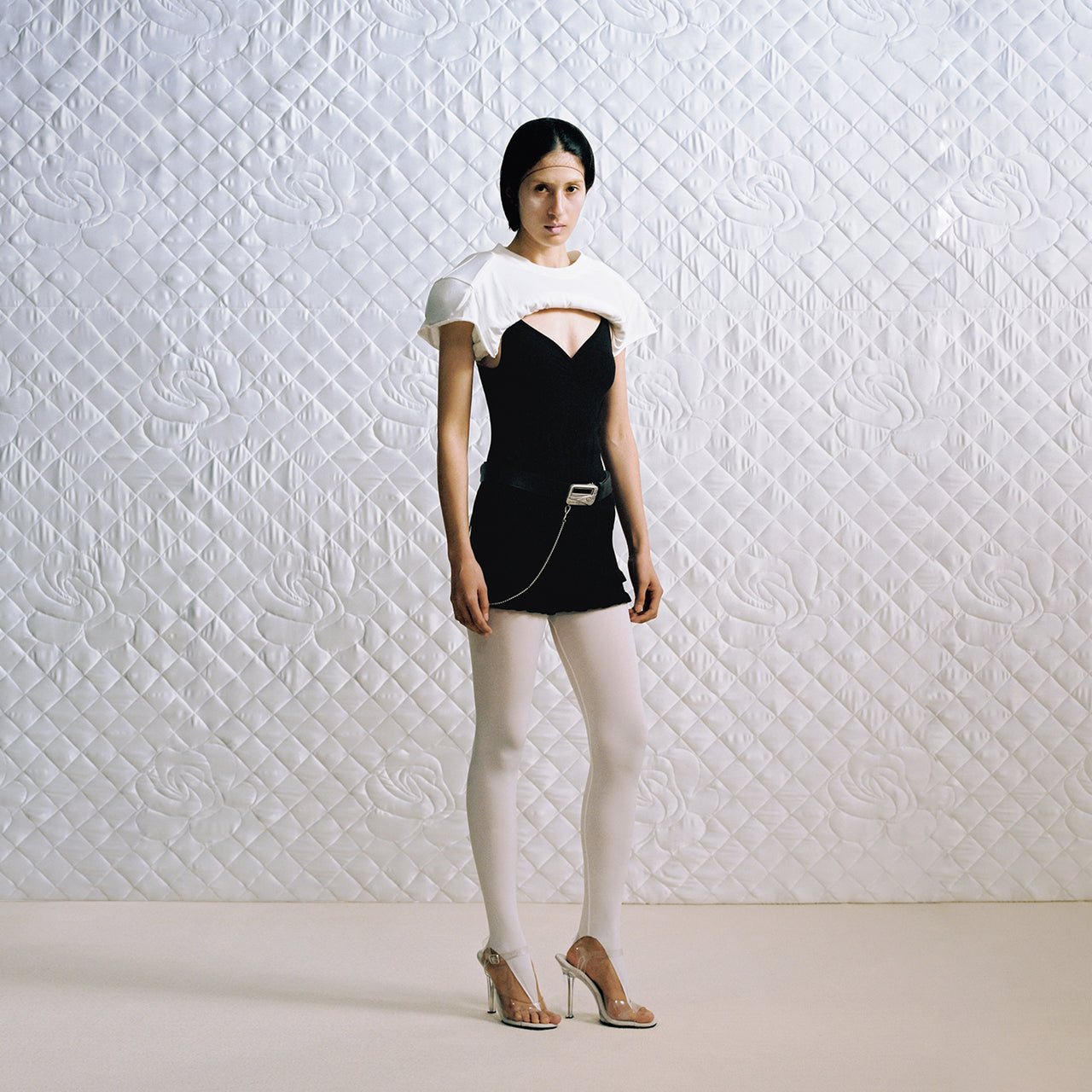 Black Knitted Double Layer Skorts