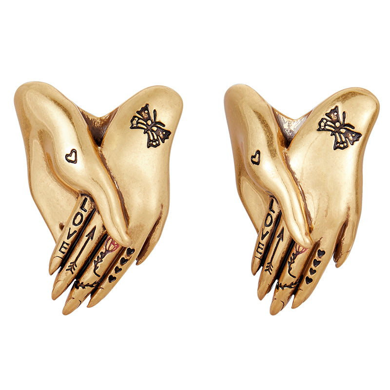 Vintage Gold Hand Ear Clips