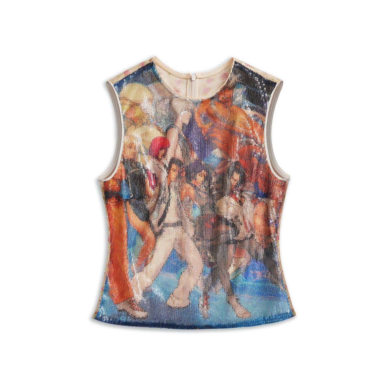 Sequin Game Print Tank Top