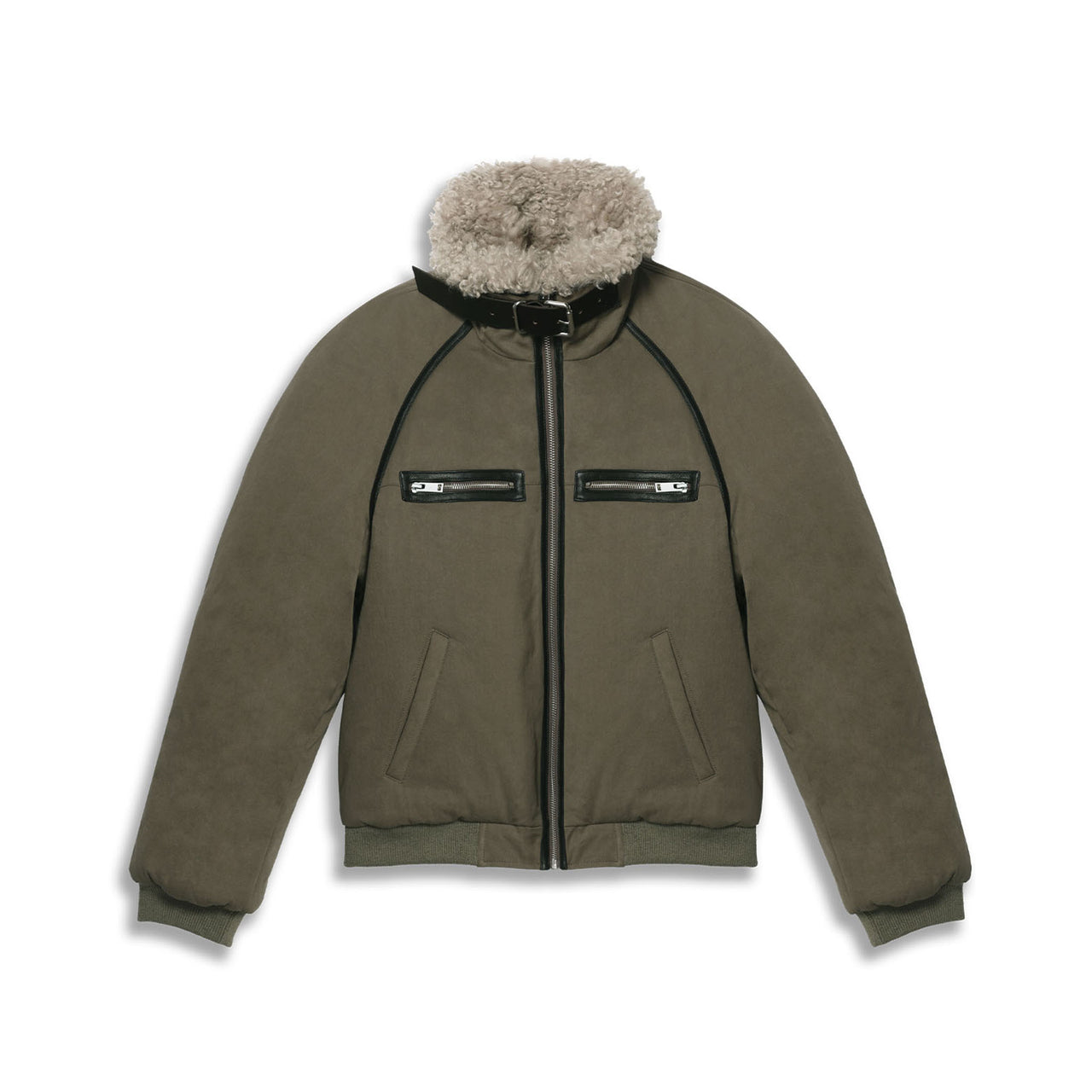 Olive Green Unisex Motorcycle Padded Jacket