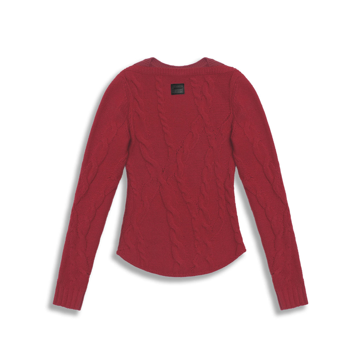Cable-knit Panel Off-shoulder Baroque Cashmere Top