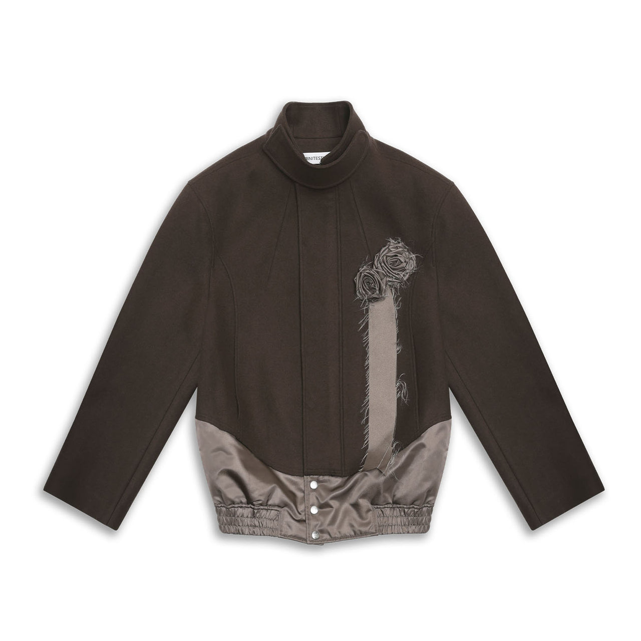 Wool Raw-finish Baseball Panel Jacket