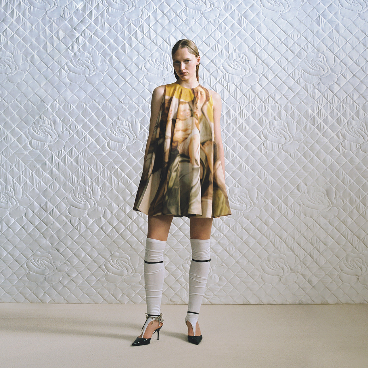 Classical Psychedelic Style Printing A-swing Dress 